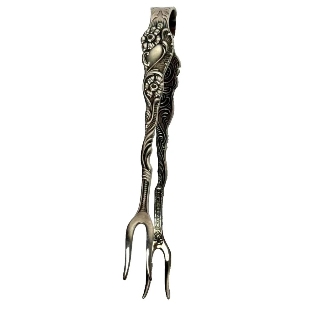 Nils Johan Sugar Tong Vintage Extra PRNS.ALP Silverplate Art Nouveau Sweden N1J4